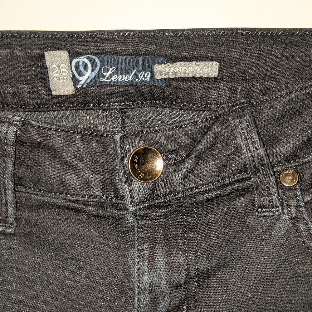Level 99 Dark Denim Straight Skinny